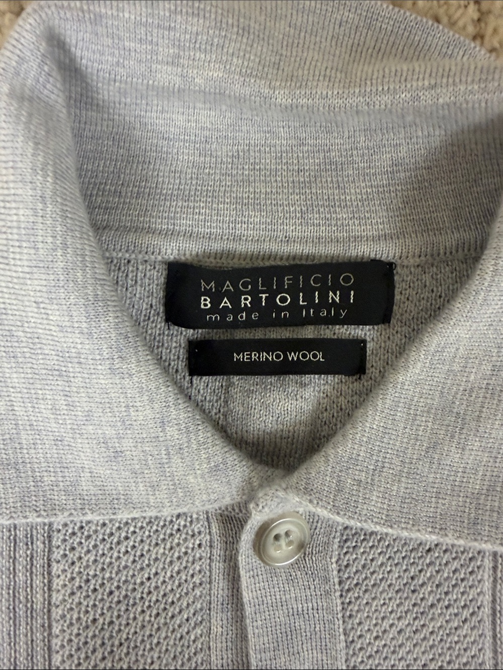 Gray Marino Wool Polo Sweater Made in Italy